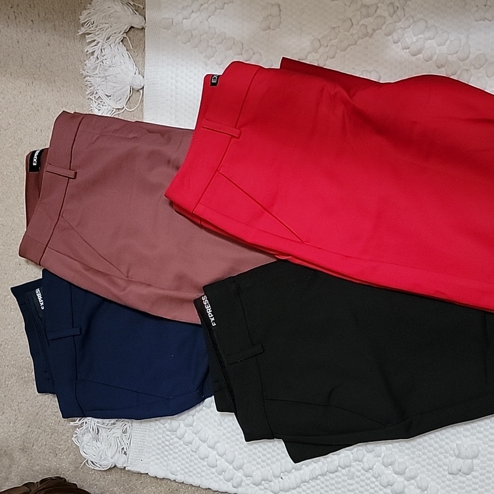 4 pairs of Express Columinist Ankle Midrise Pants
